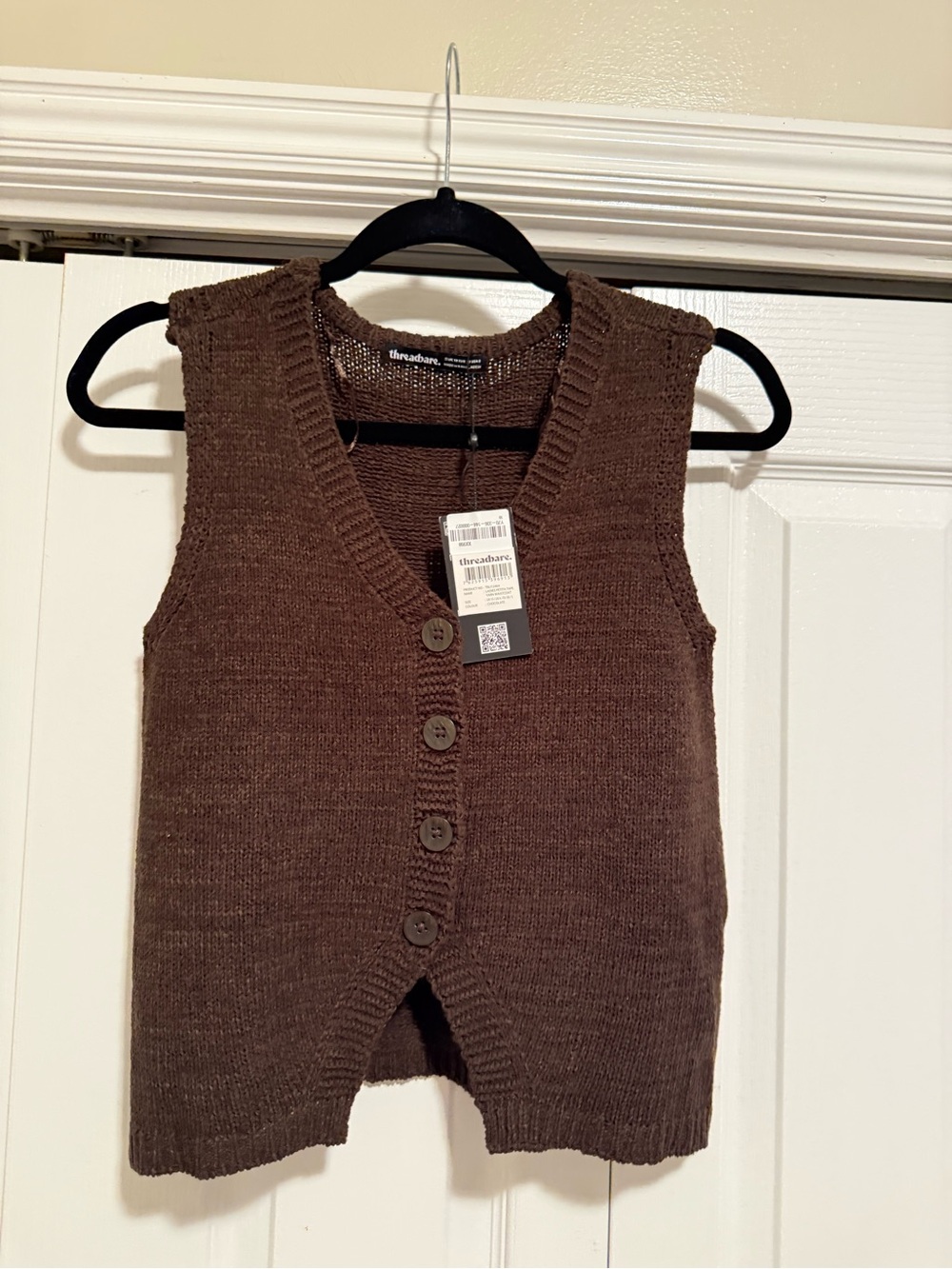 threadbare Chocolate Brown Knit Button-Front Women's Sweater